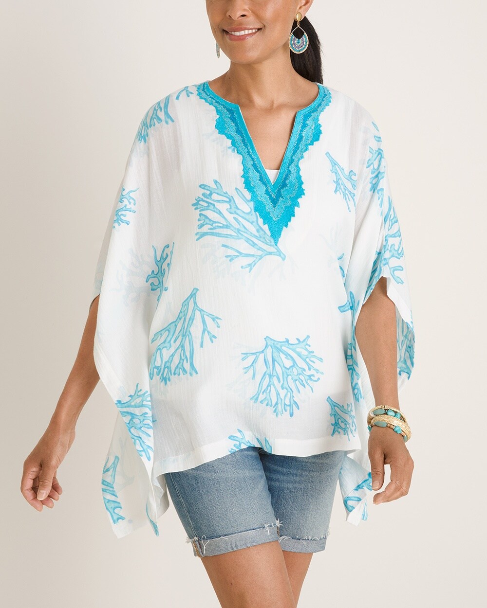 Coral Shades Poncho