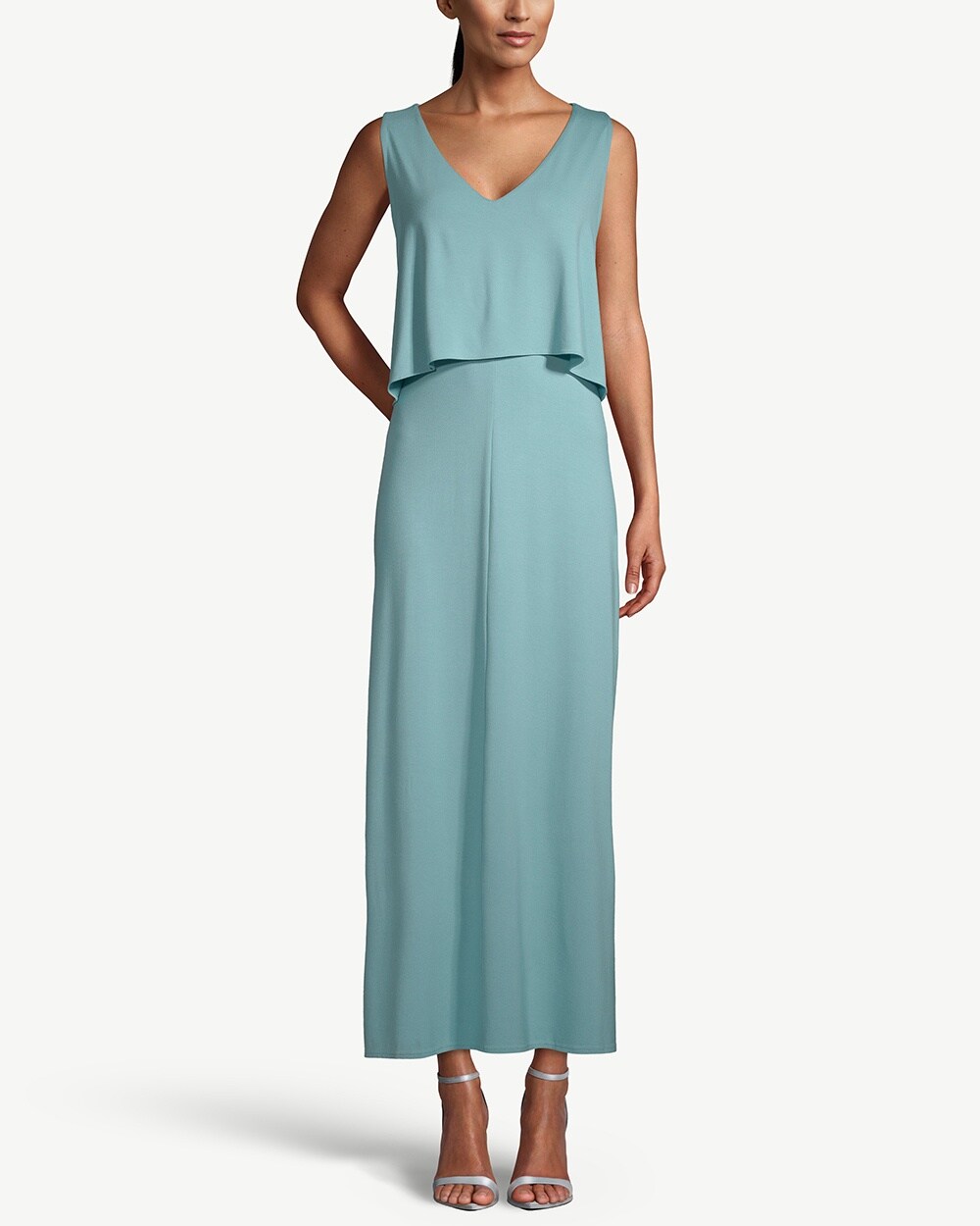 Sleeveless Overlay Maxi Dress