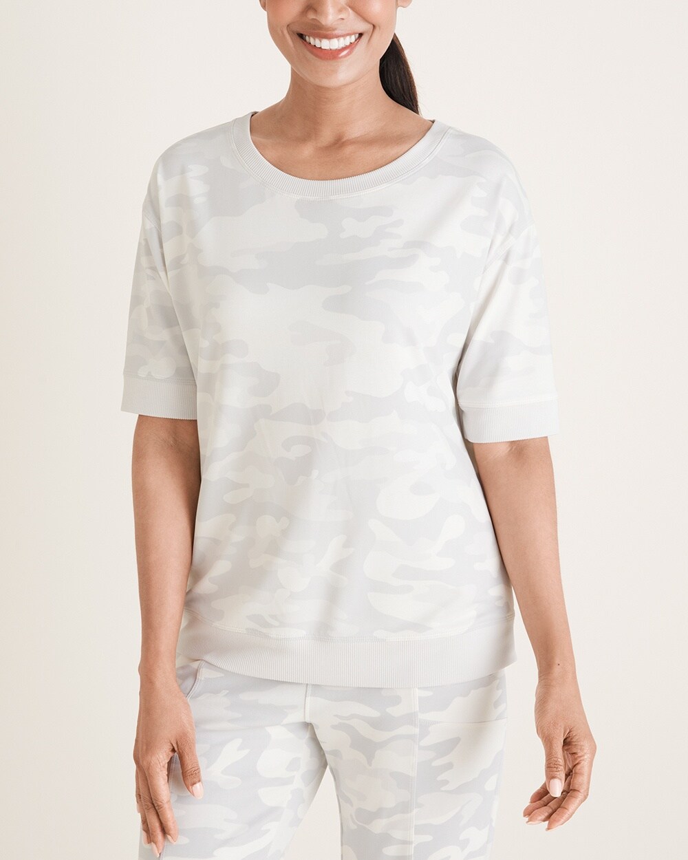 Zenergy Sandwashed Camo-Print Tee