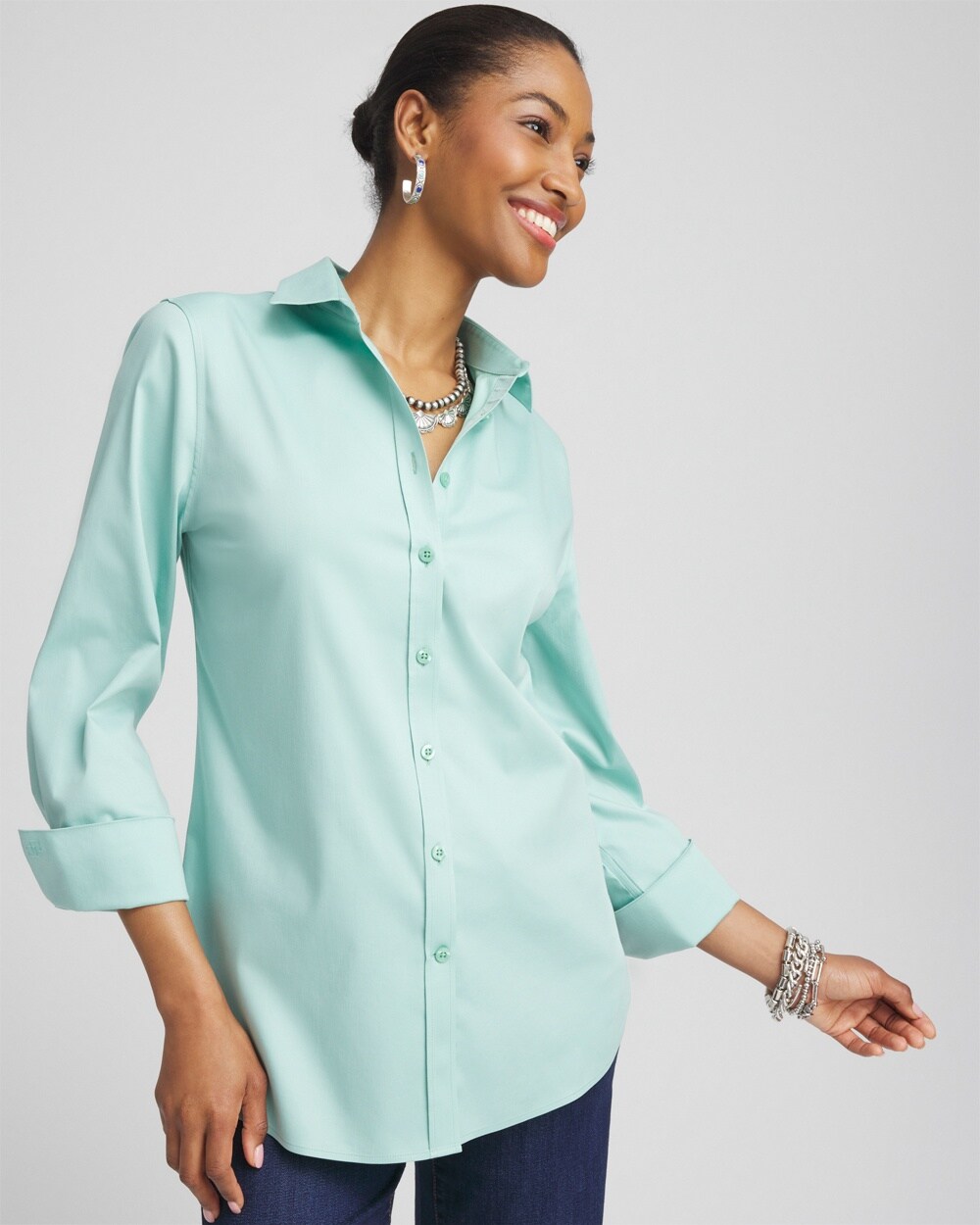 No Iron&#8482; 3/4 Sleeve Stretch Shirt