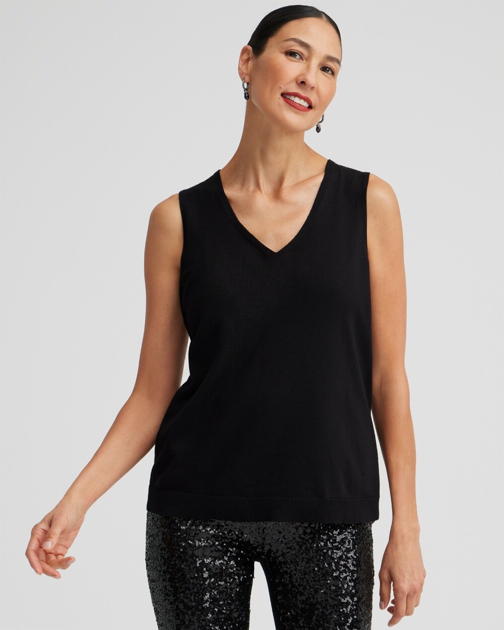 Spun Rayon V-Neck Tank