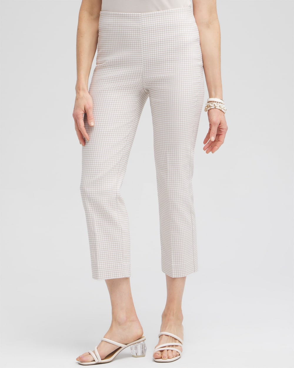 Juliet Gingham Straight Cropped Pants