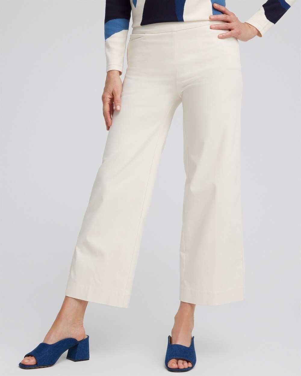 Petite Brigitte Wide Leg Cropped Pants