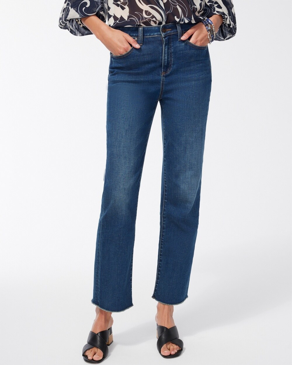 Petite High Rise Straight Leg Jeans