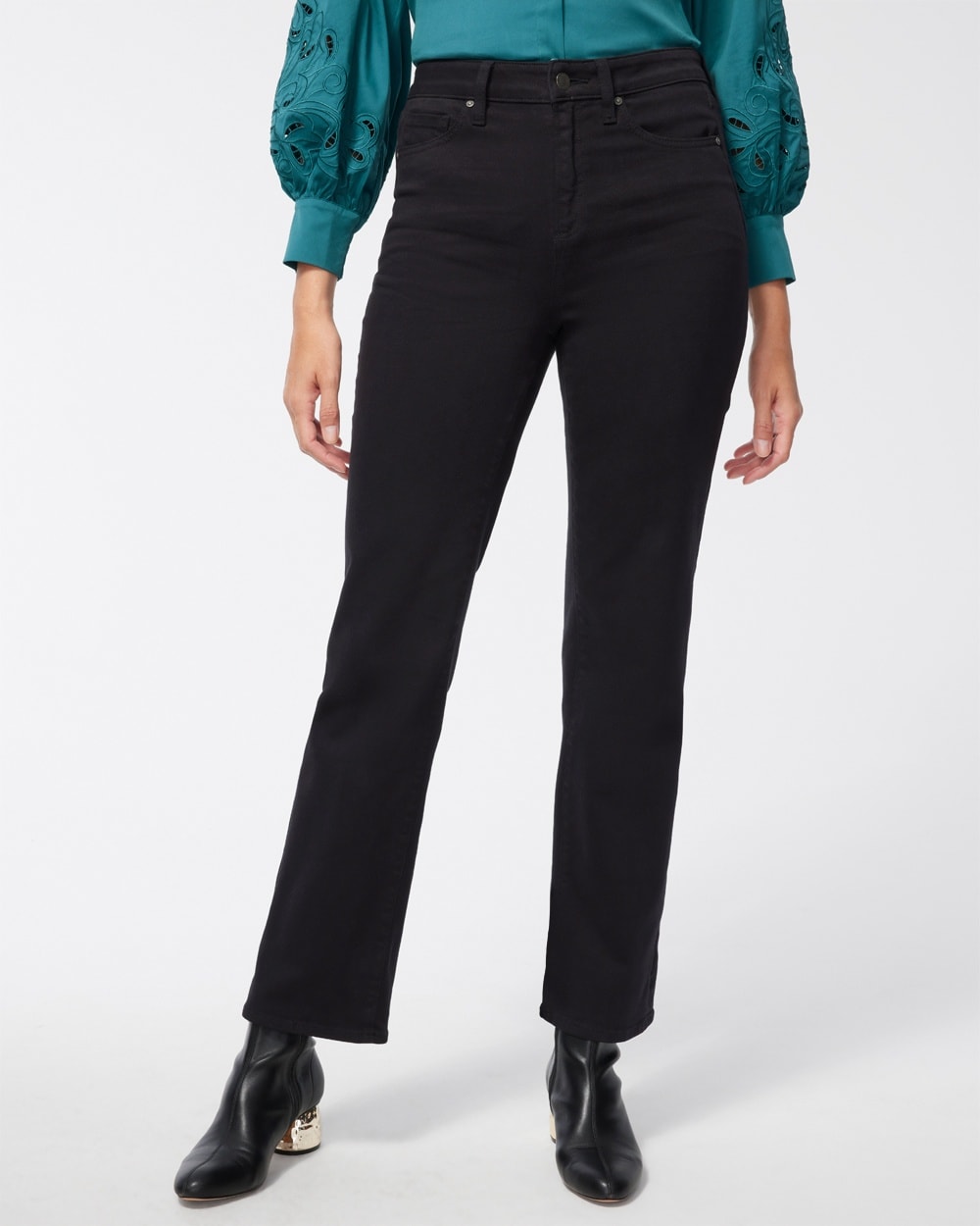 Petite High Rise Straight Leg Jeans