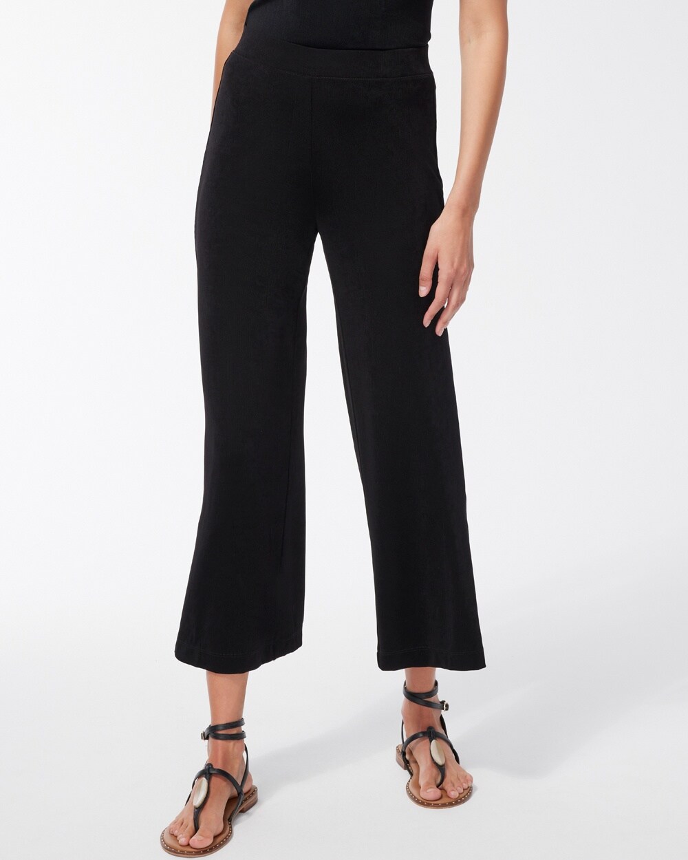 Travelers Wide Leg Side Slit Ankle Pants