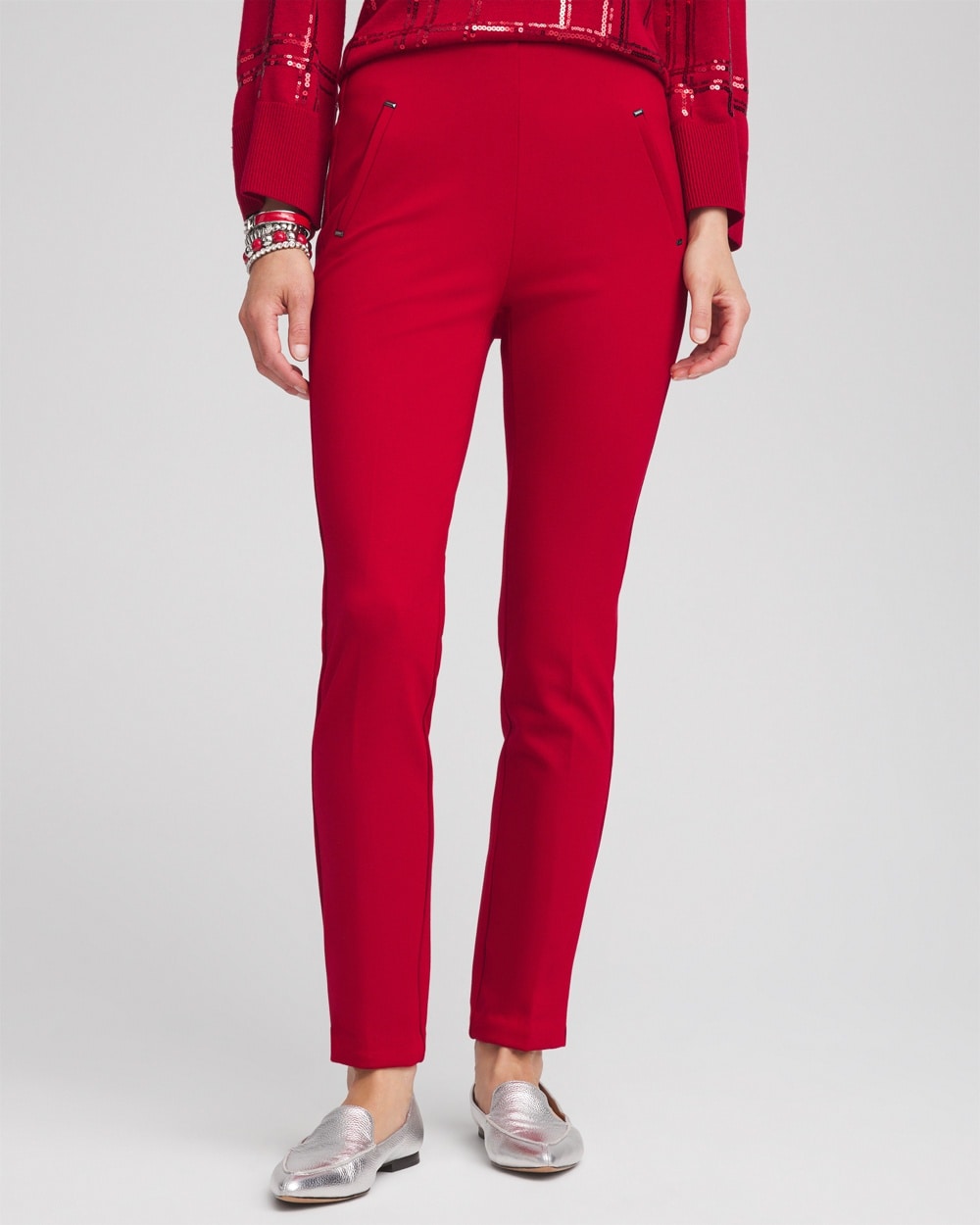 Juliet Ponte Trim Detail Ankle Pants