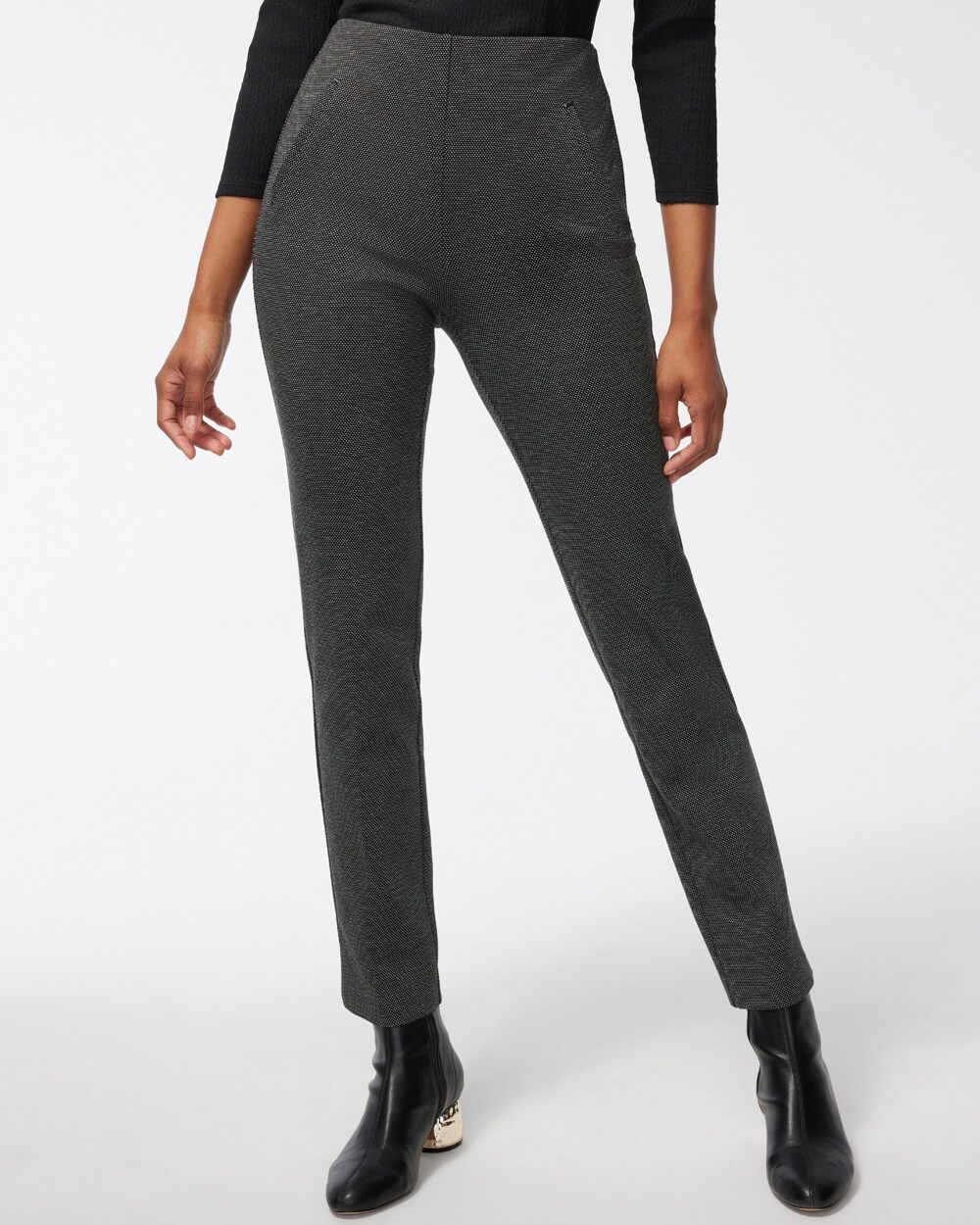 Juliet Ponte Jacquard Ankle Pants