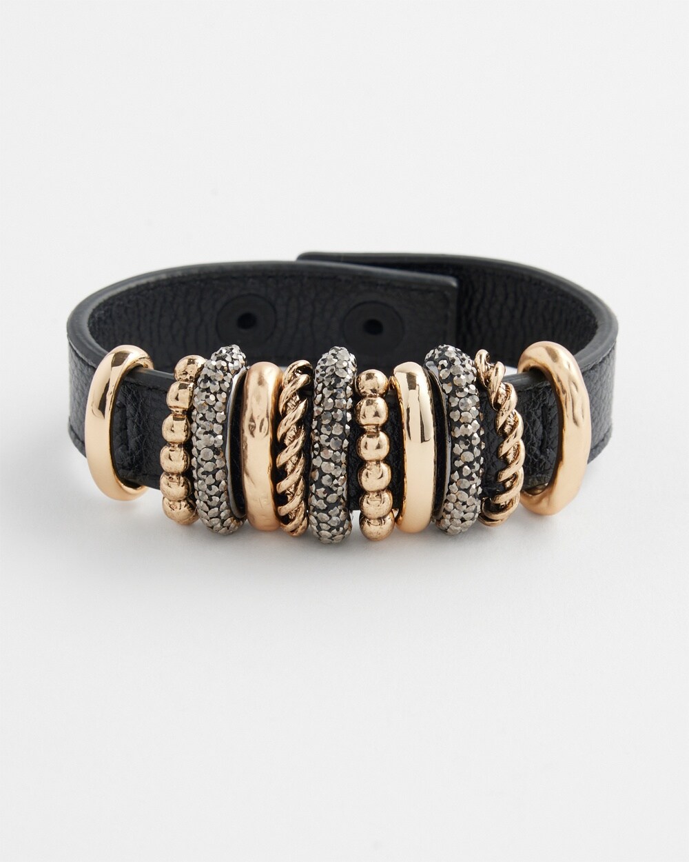 Mixed Metal Leather Bracelet