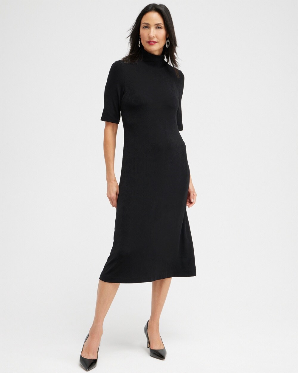 Travelers Mock Neck Midi Dress