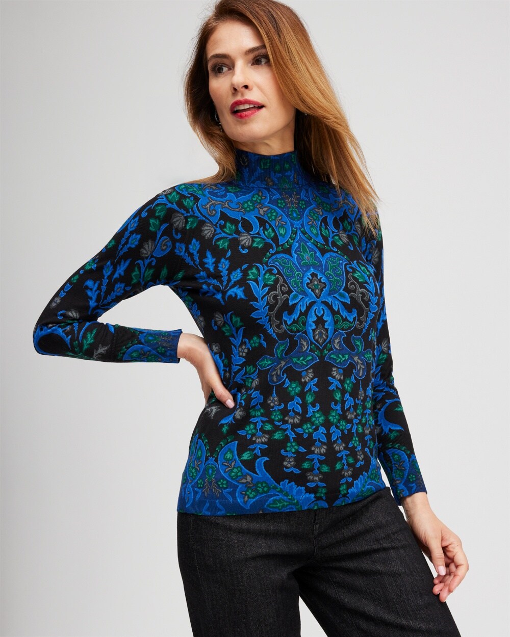 ECOVERO Medallion Turtleneck Sweater