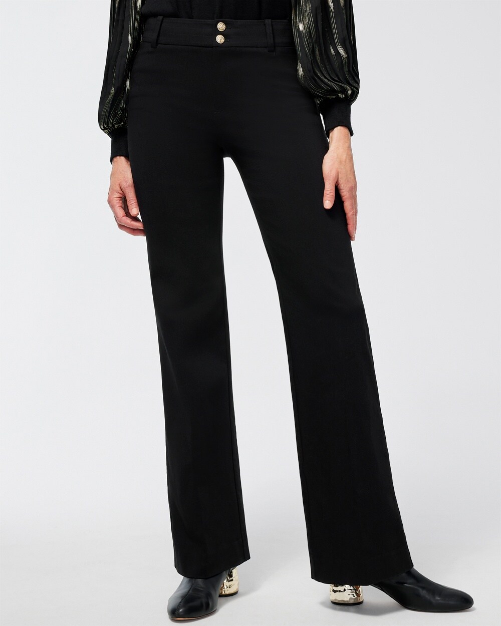 Petite Trapunto Wide Leg Pants