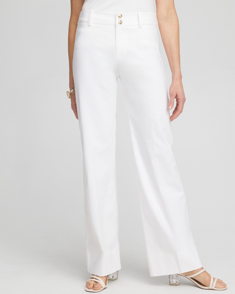 Trapunto Wide Leg Pants