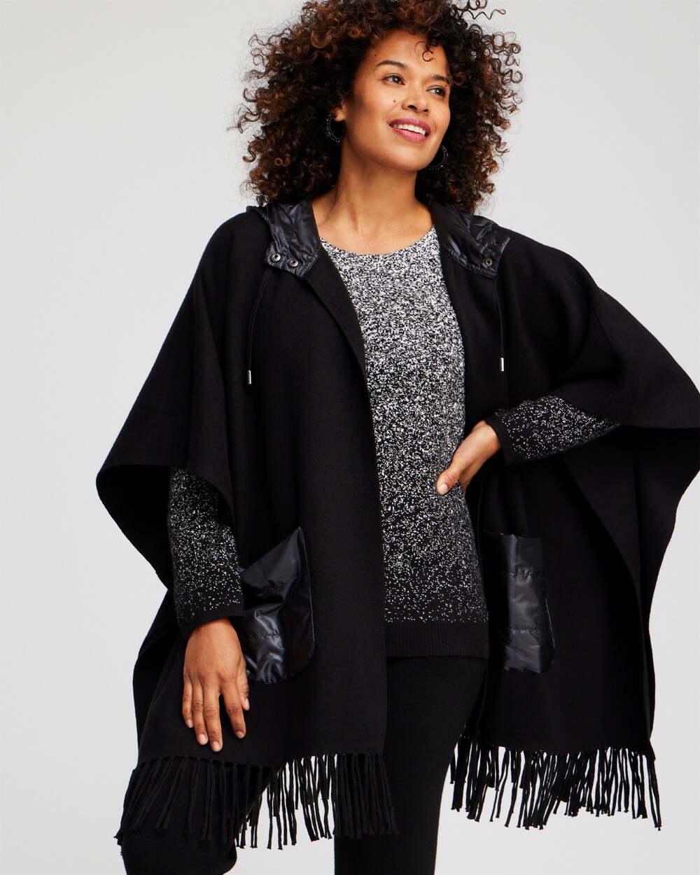 Zenergy Luxe\u00AE Cashmere Blend Quilted Poncho