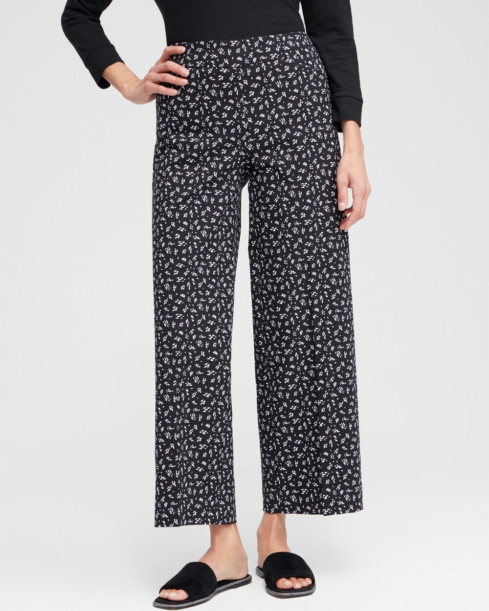 Brigitte Line Print Wide Leg Crops