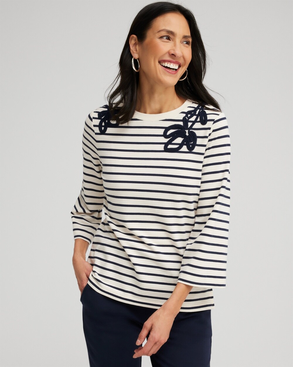 Zenergy\u00AE Soutache Stripe Pullover