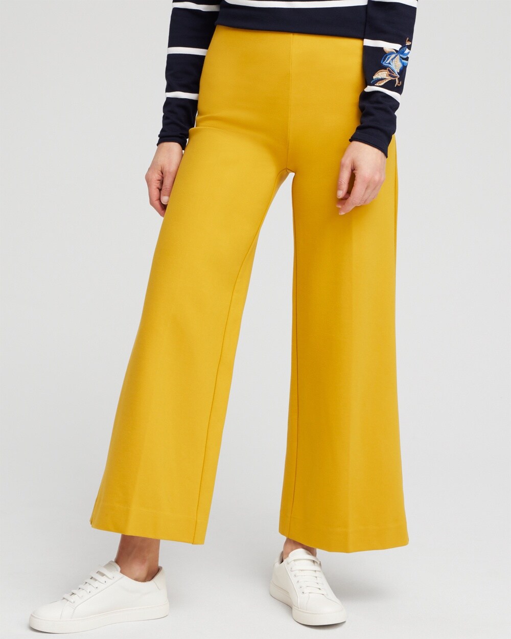 Ponte Wide Leg Ankle Pants