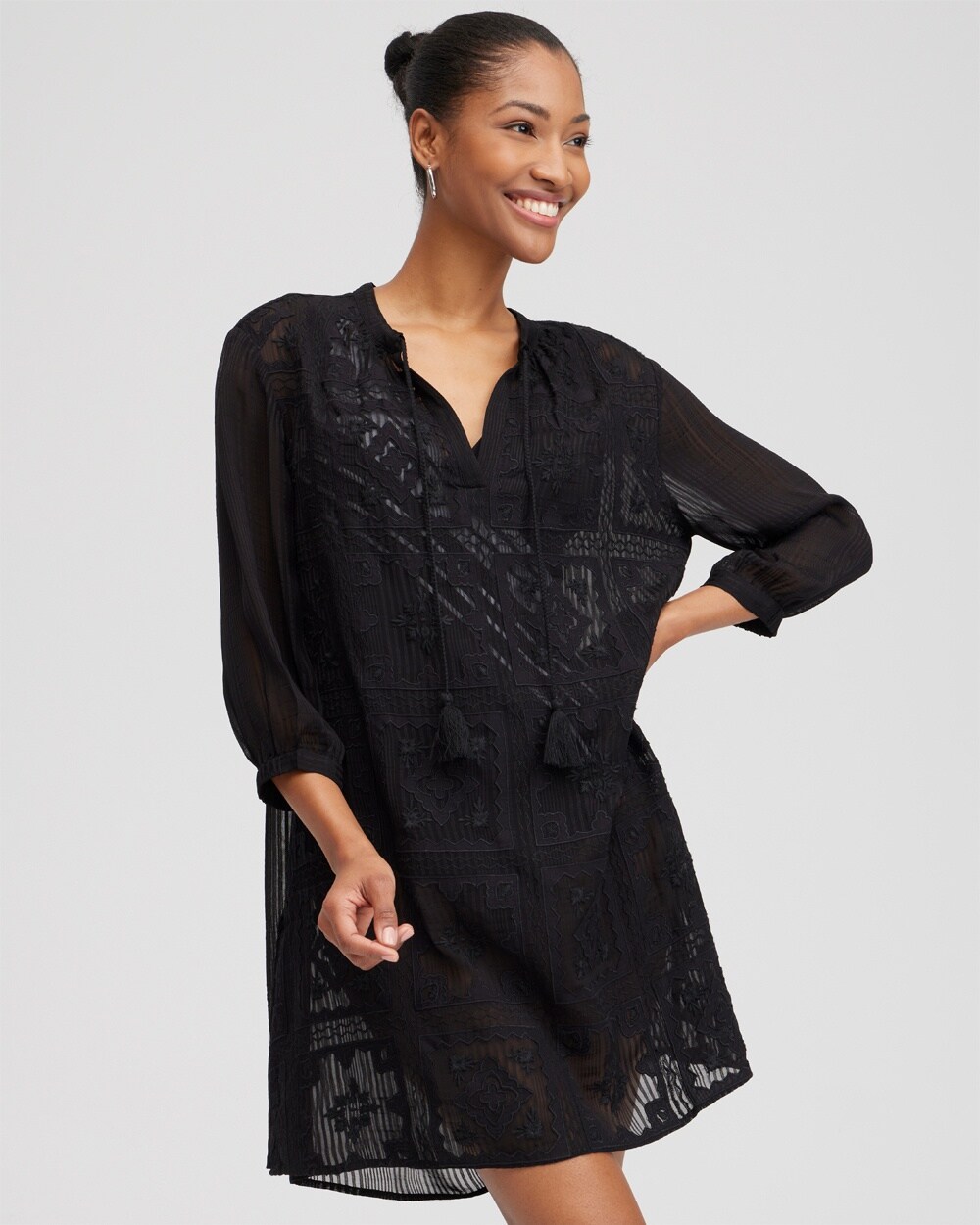 Embroidered Swim Dress Coverup