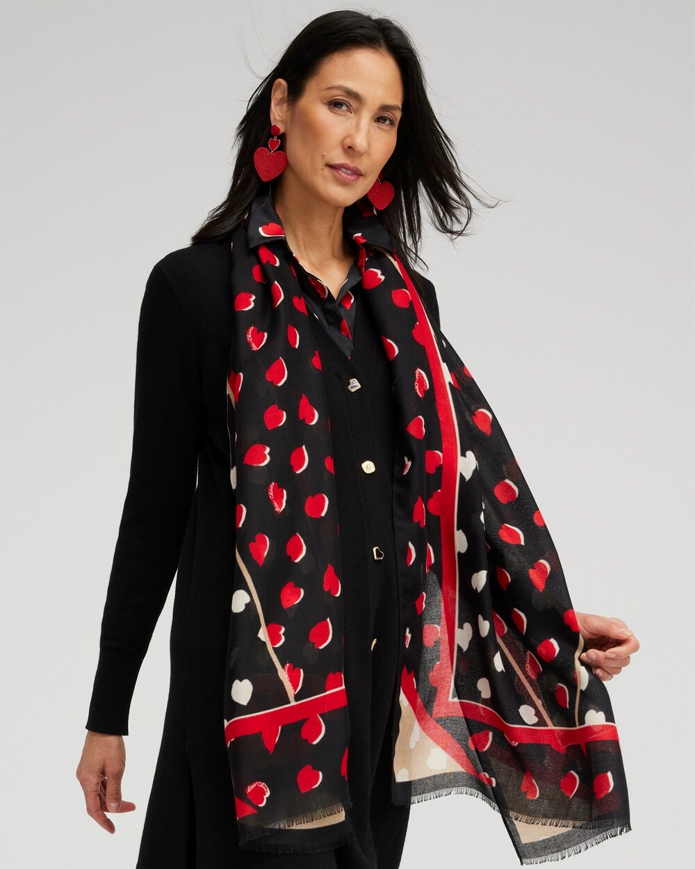 Dot Print Oblong Scarf