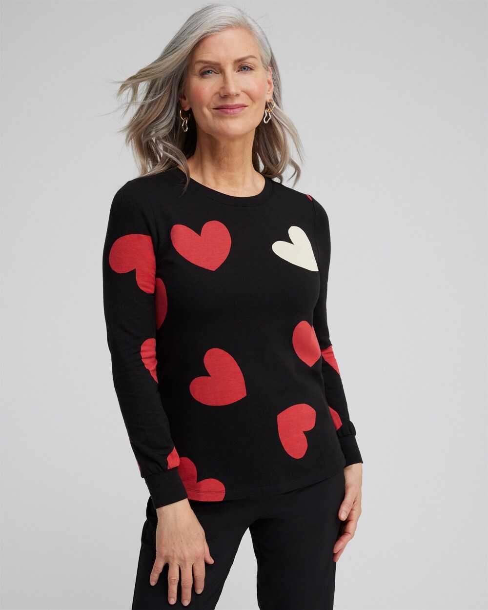 Zenergy\u00AE Heart Print Pullover