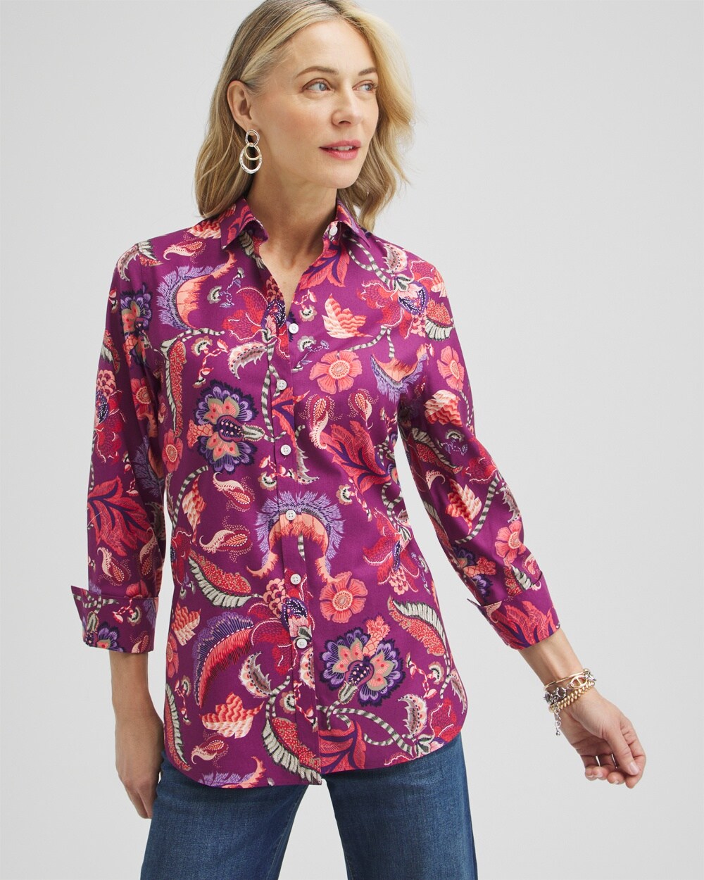 No Iron&#8482; Stretch Paisley Shirt