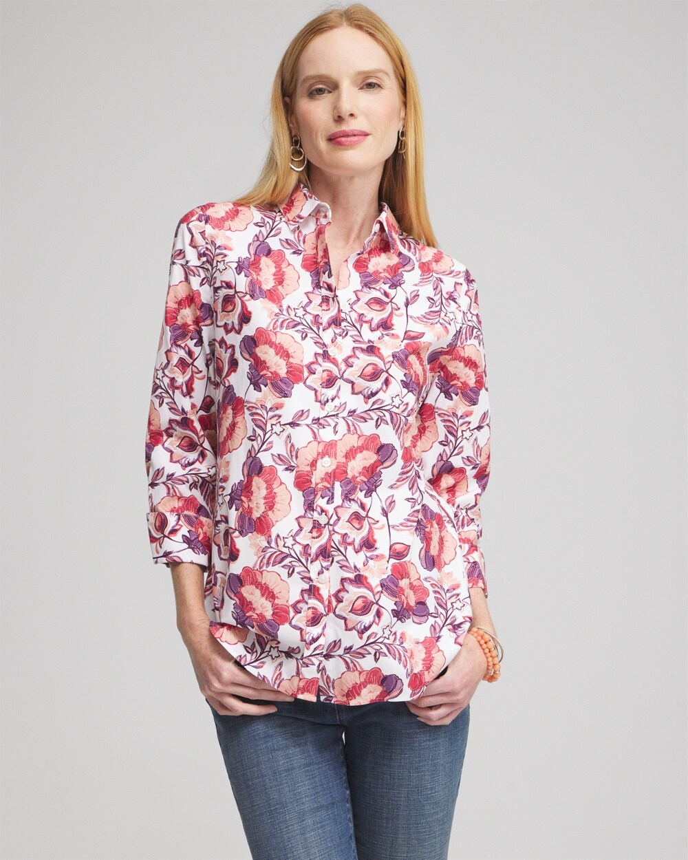 No Iron&#8482; Stretch Floral Shirt