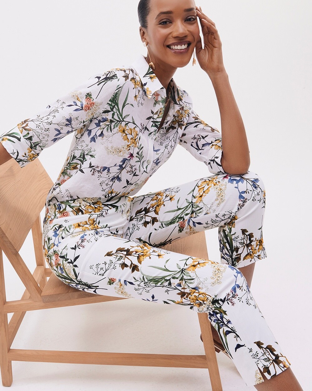 Brigitte Floral Slim Cropped Pants