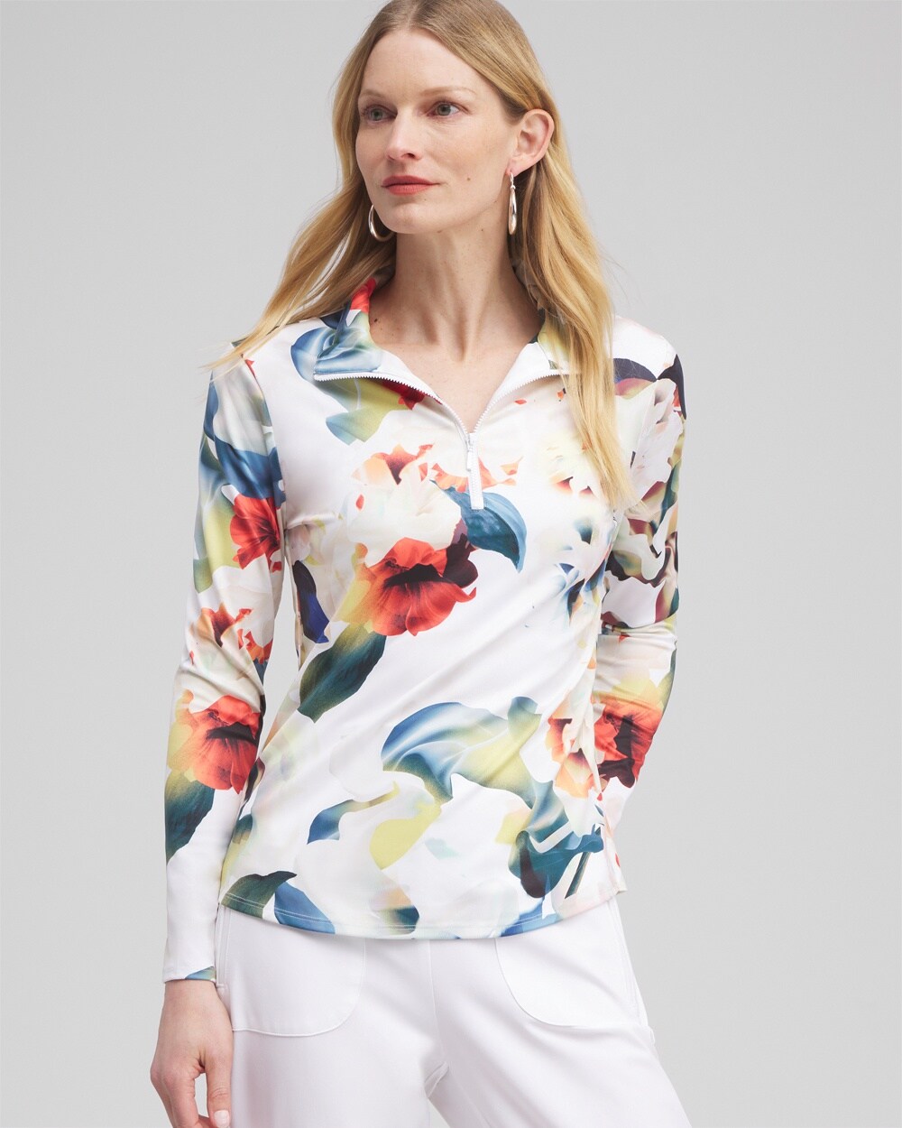 Zenergy\u00AE UPF Floral Long Sleeve Top