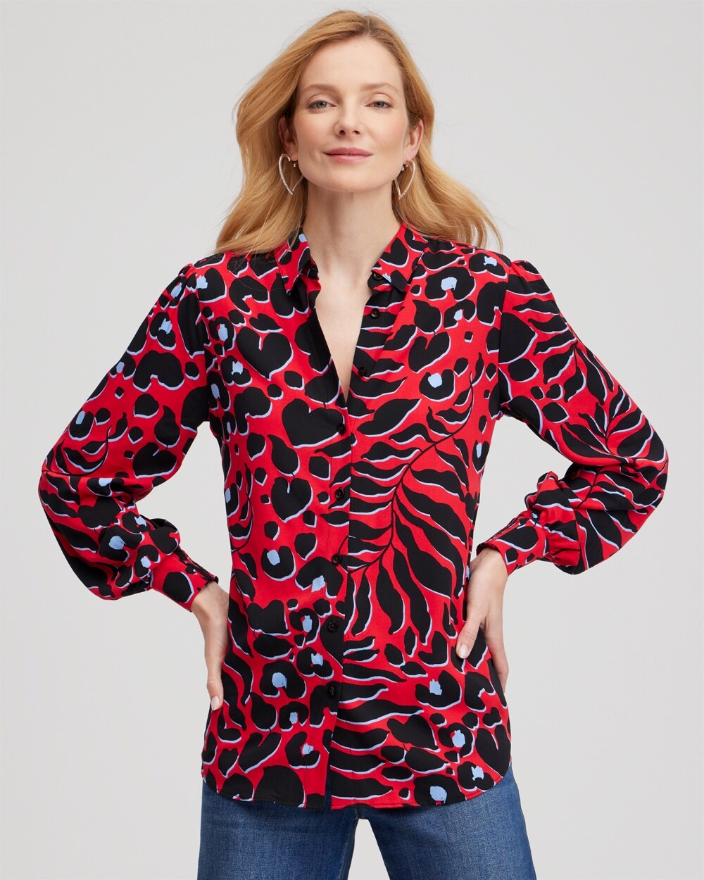 Twill Animal Print Tunic