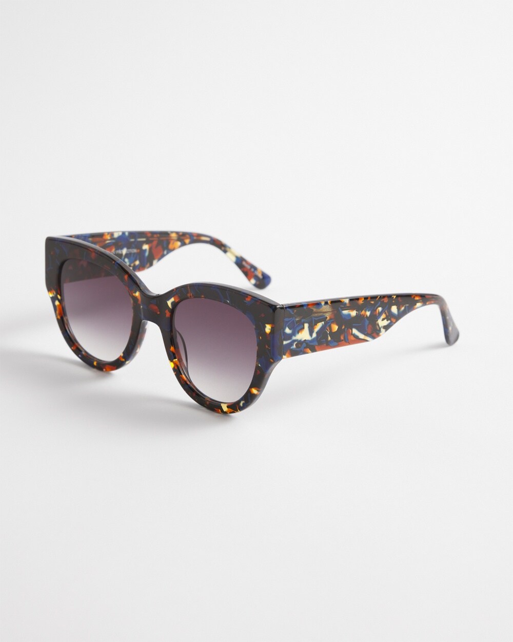 Blue Faux Tort Cateye Sunglasses