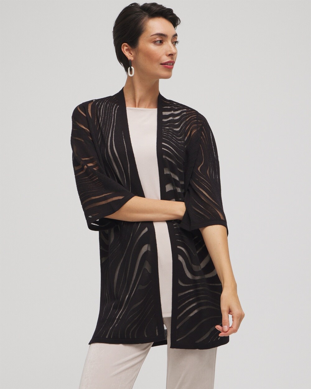 Travelers\u2122 Collection Swirl Burnout Cardigan