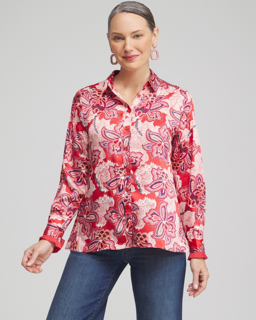 Floral Pleated Blouse