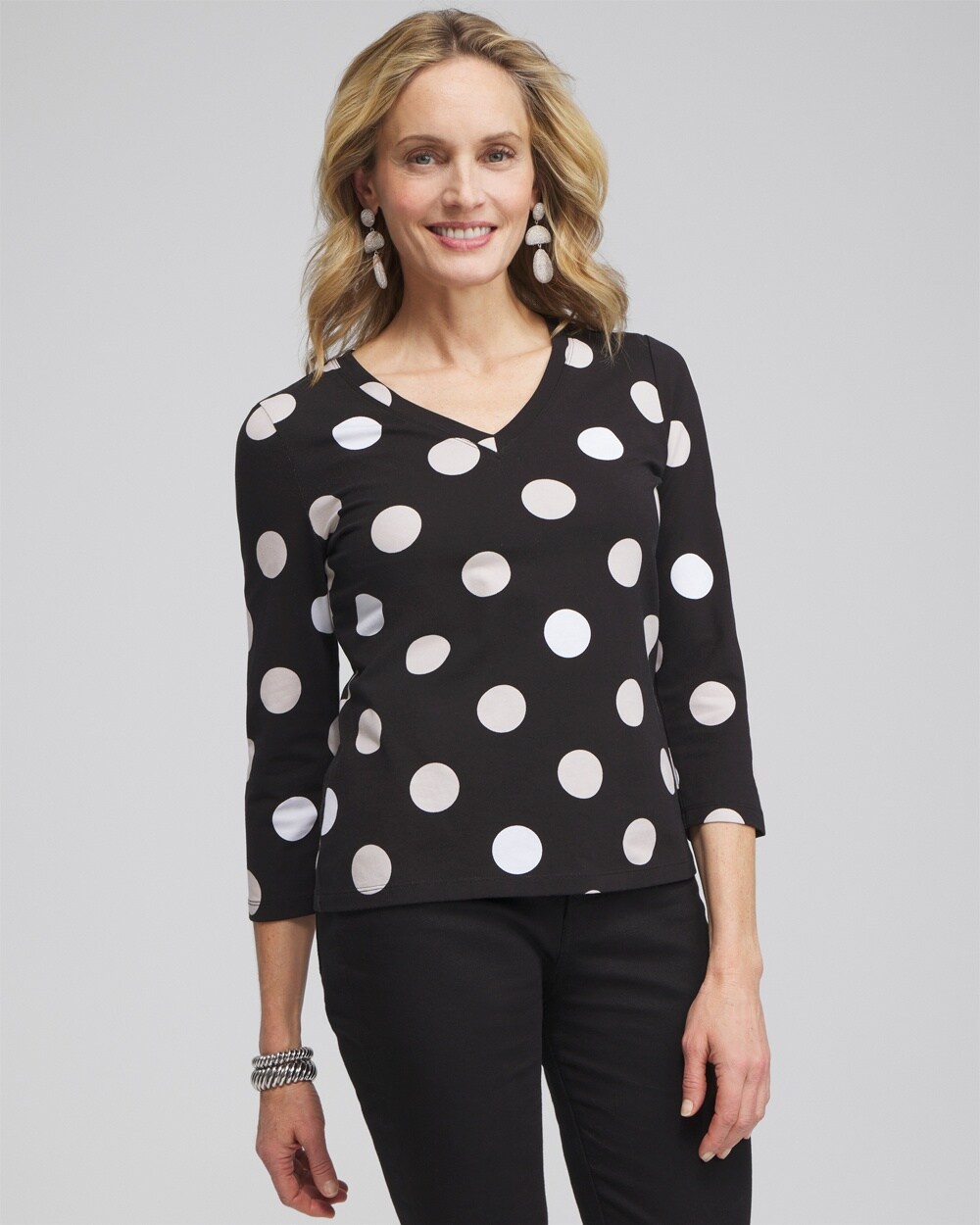 Polka Dot 3/4 Sleeve Perfect Tee