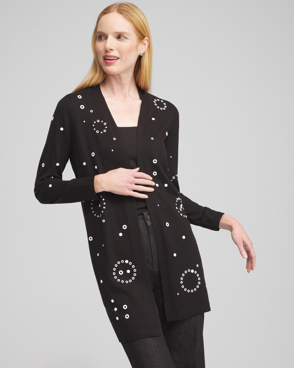 Spun Rayon Grommet Cardigan