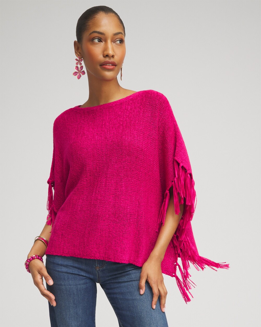 Fringe Knit Poncho