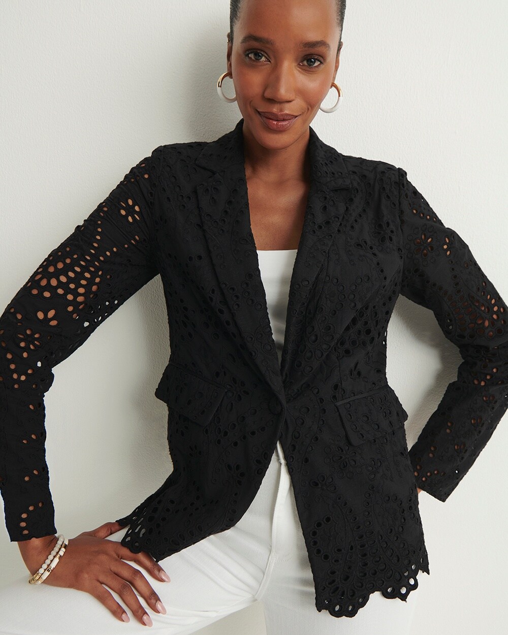 Eyelet Blazer