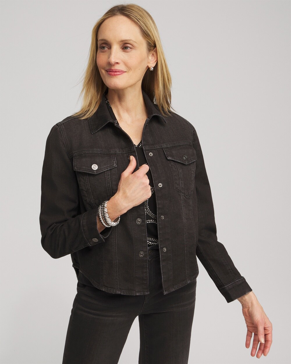 Cropped Shirttail Denim Jacket