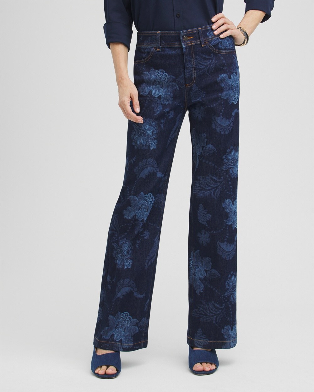 Petite Floral Laser Print Trouser Jeans