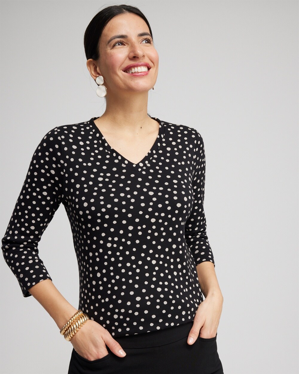 Polka Dot Everyday 3/4 Sleeve Tee