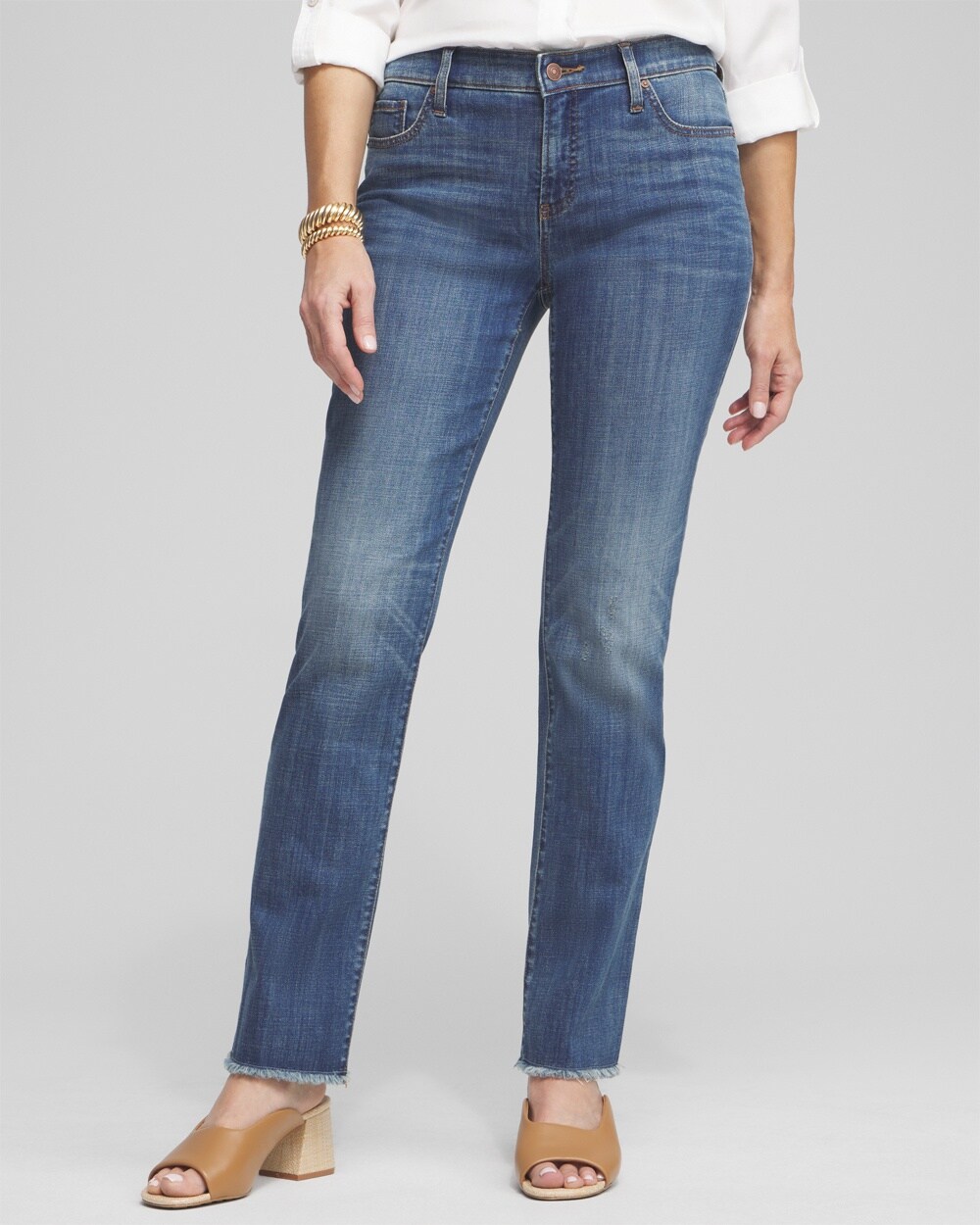 Girlfriend Fray Hem Jeans