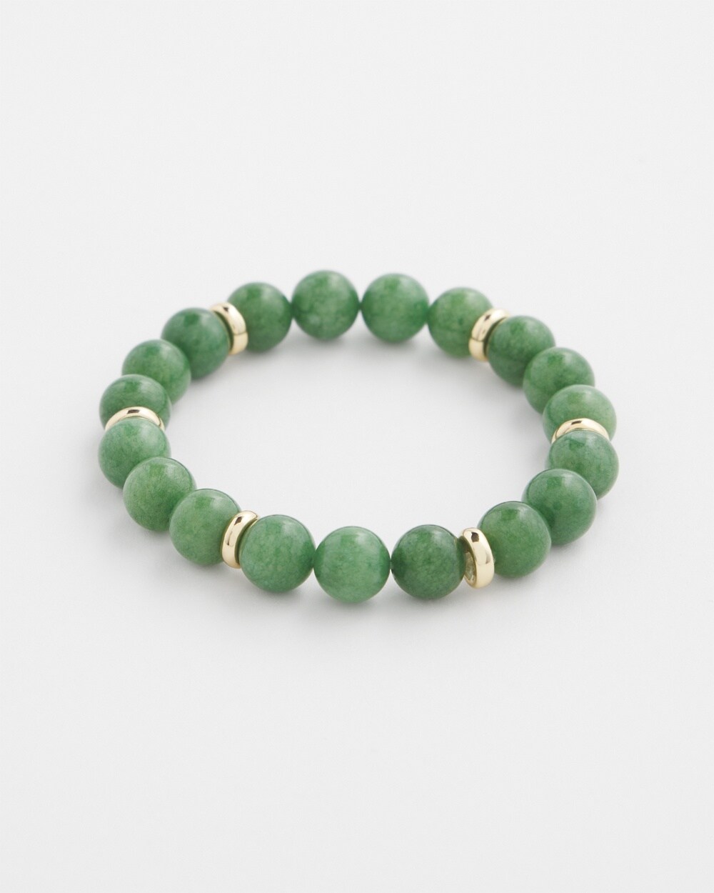 Olive Jade Beaded Stretch Bracelet