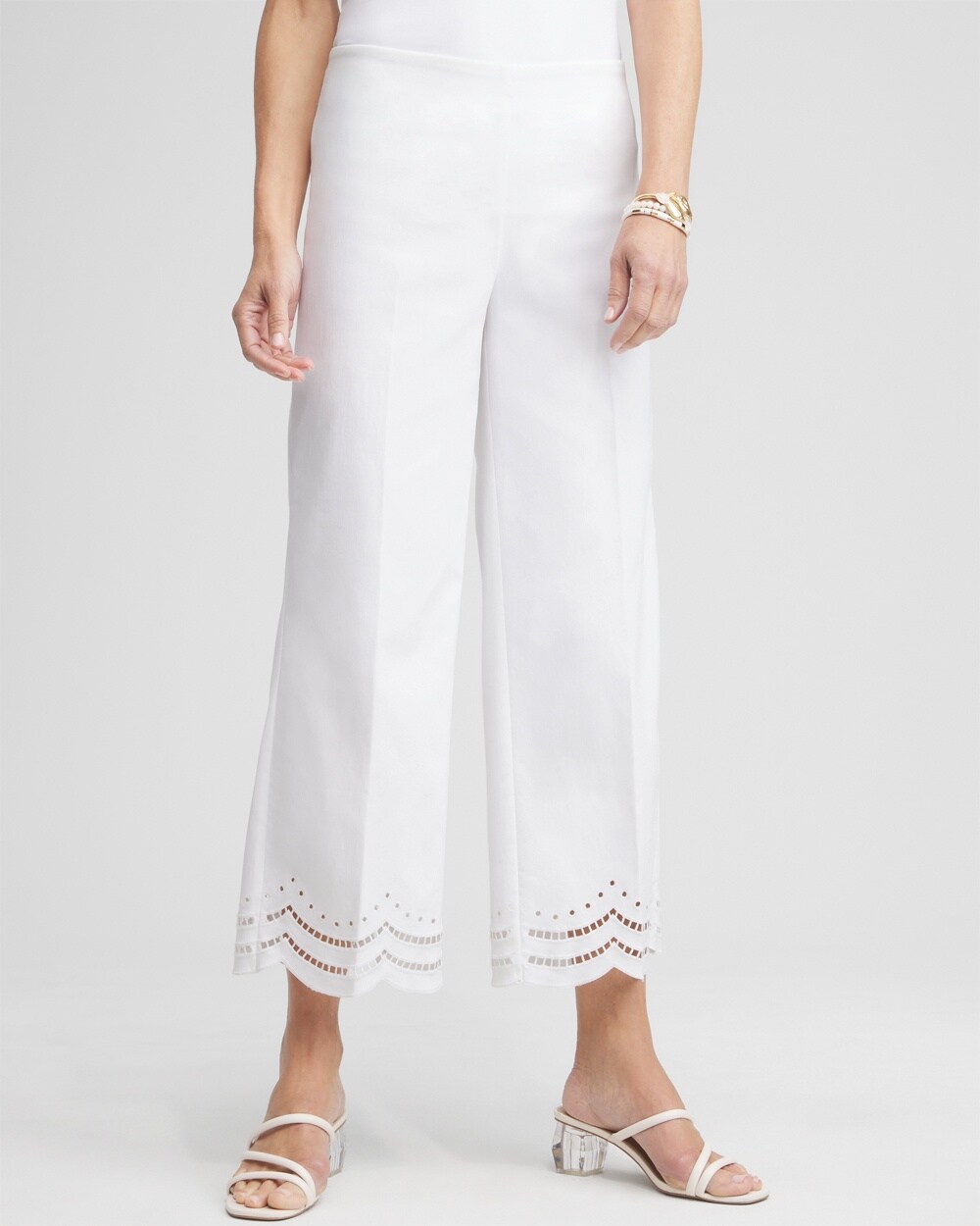 Juliet Eyelet Hem Culotte Pants