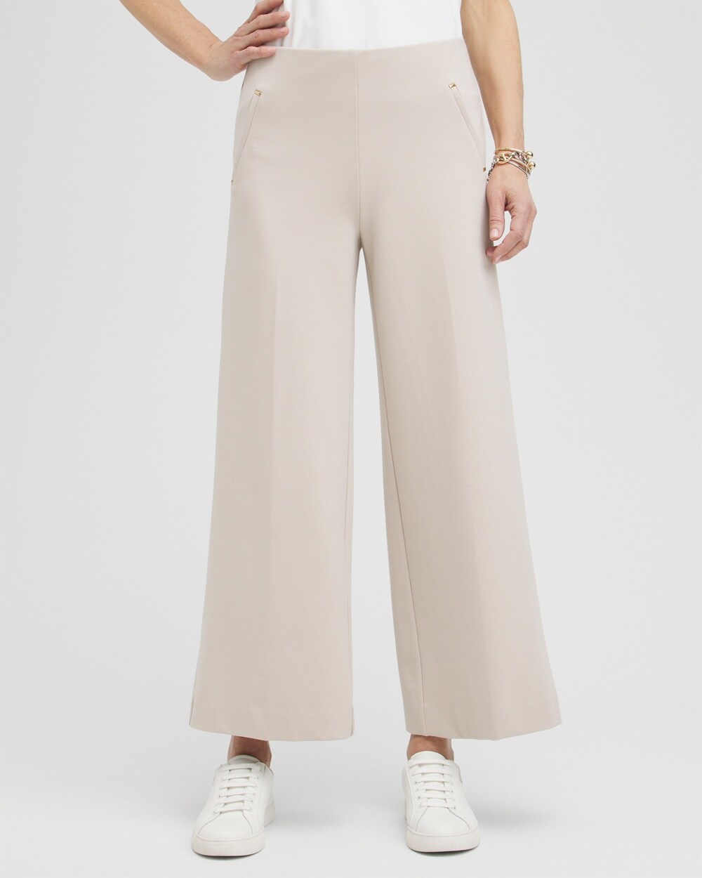 Juliet Ponte Wide Leg Cropped Pants