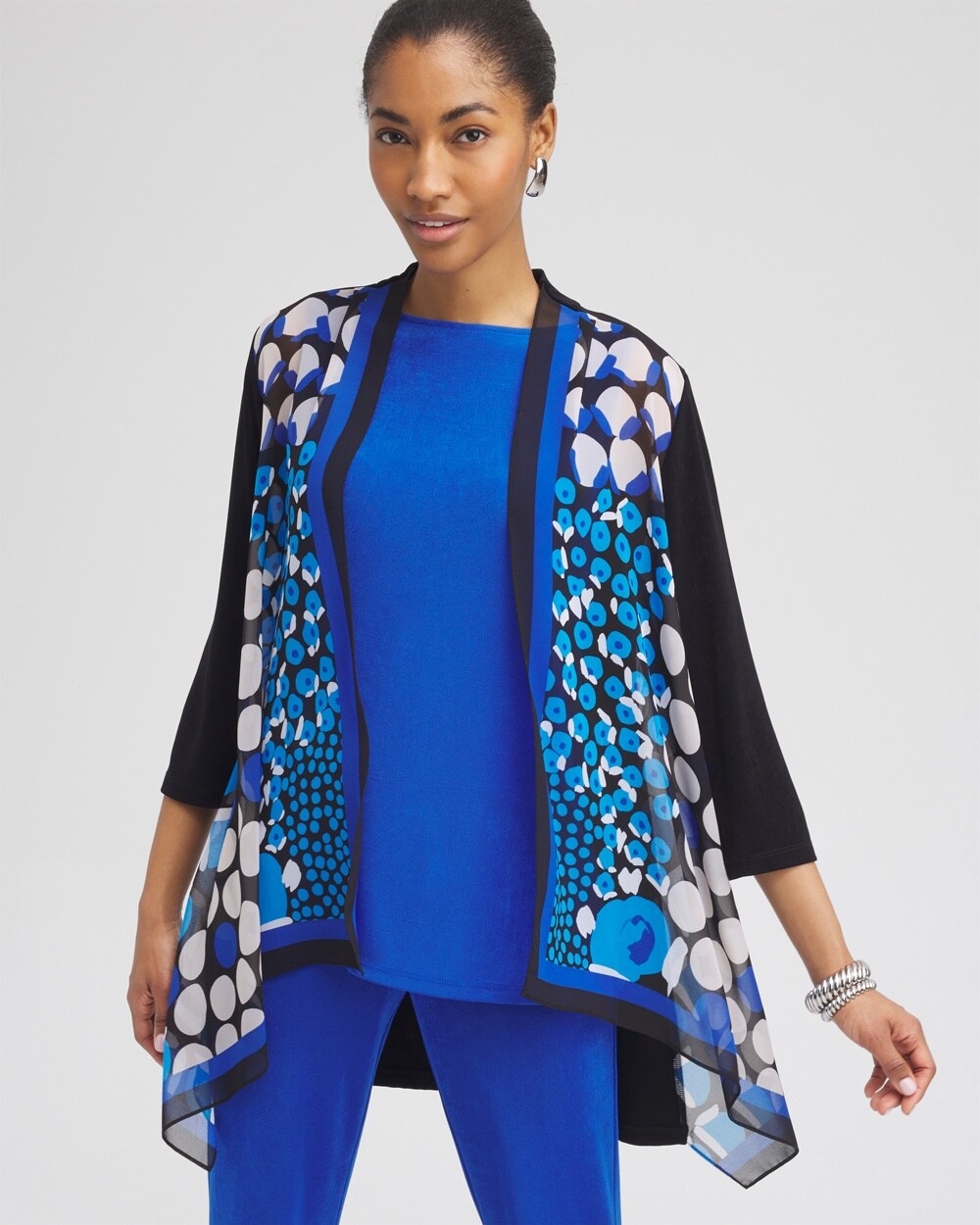 Travelers&#8482; Chiffon Mix Cardigan