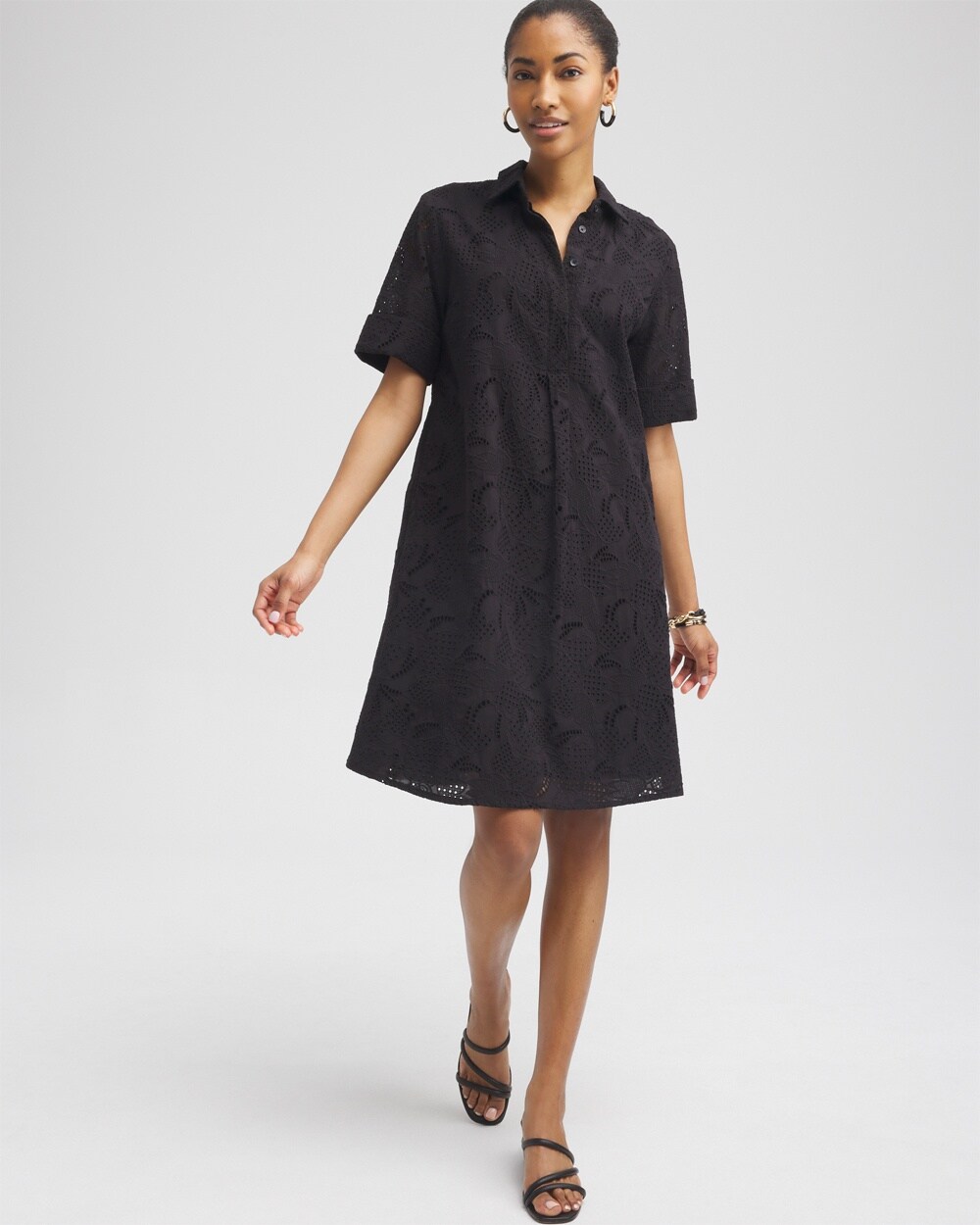 Eyelet Shirt Dress