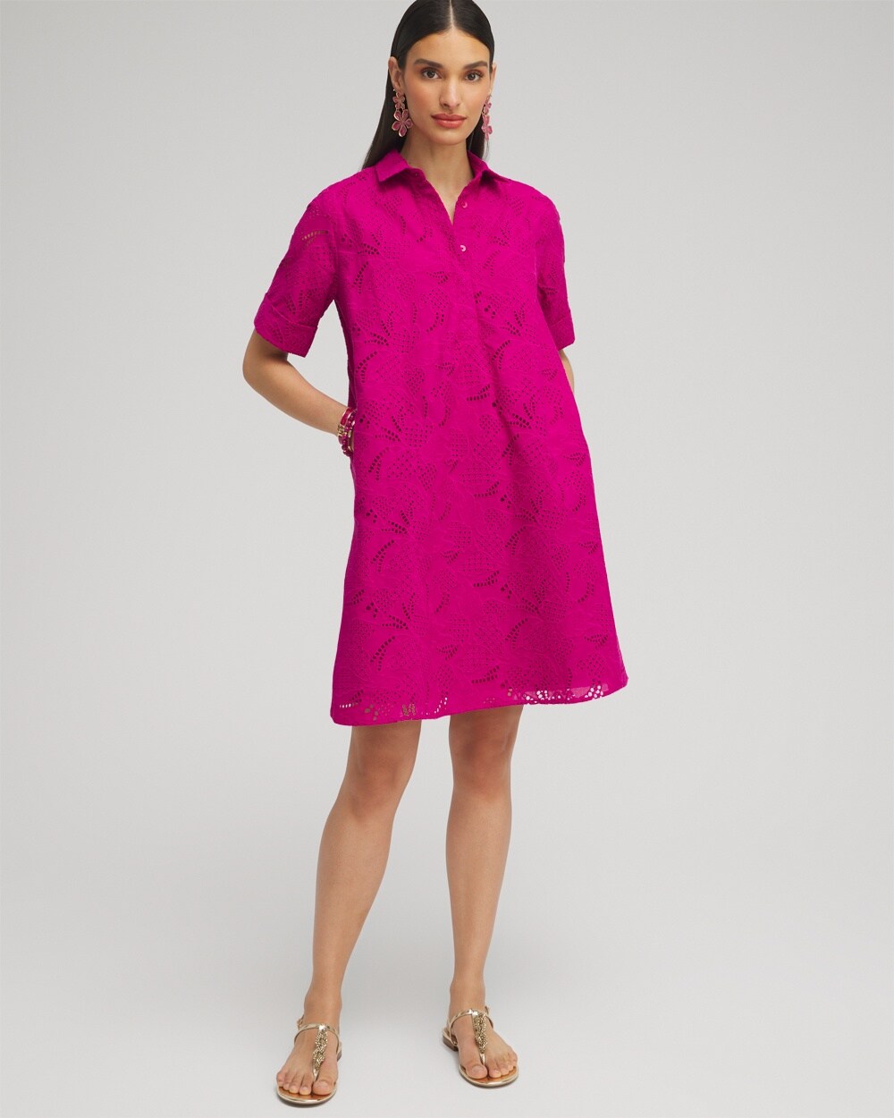 Eyelet Shirt Dress