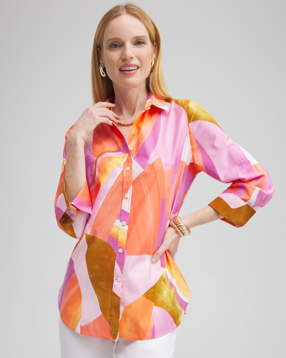 No Iron\u2122 Stretch Abstract Mix Shirt