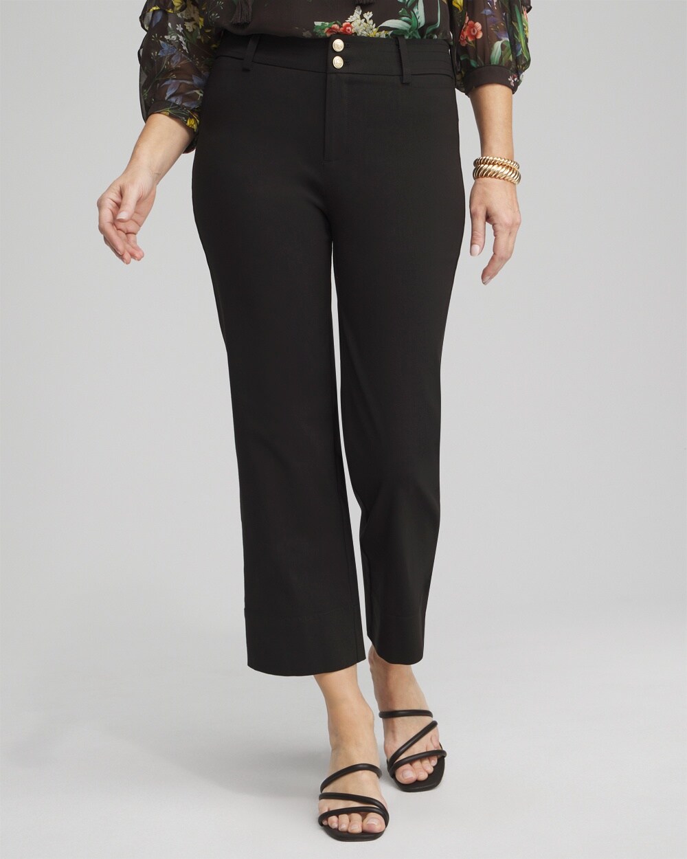 Petite Trapunto Cropped Pants