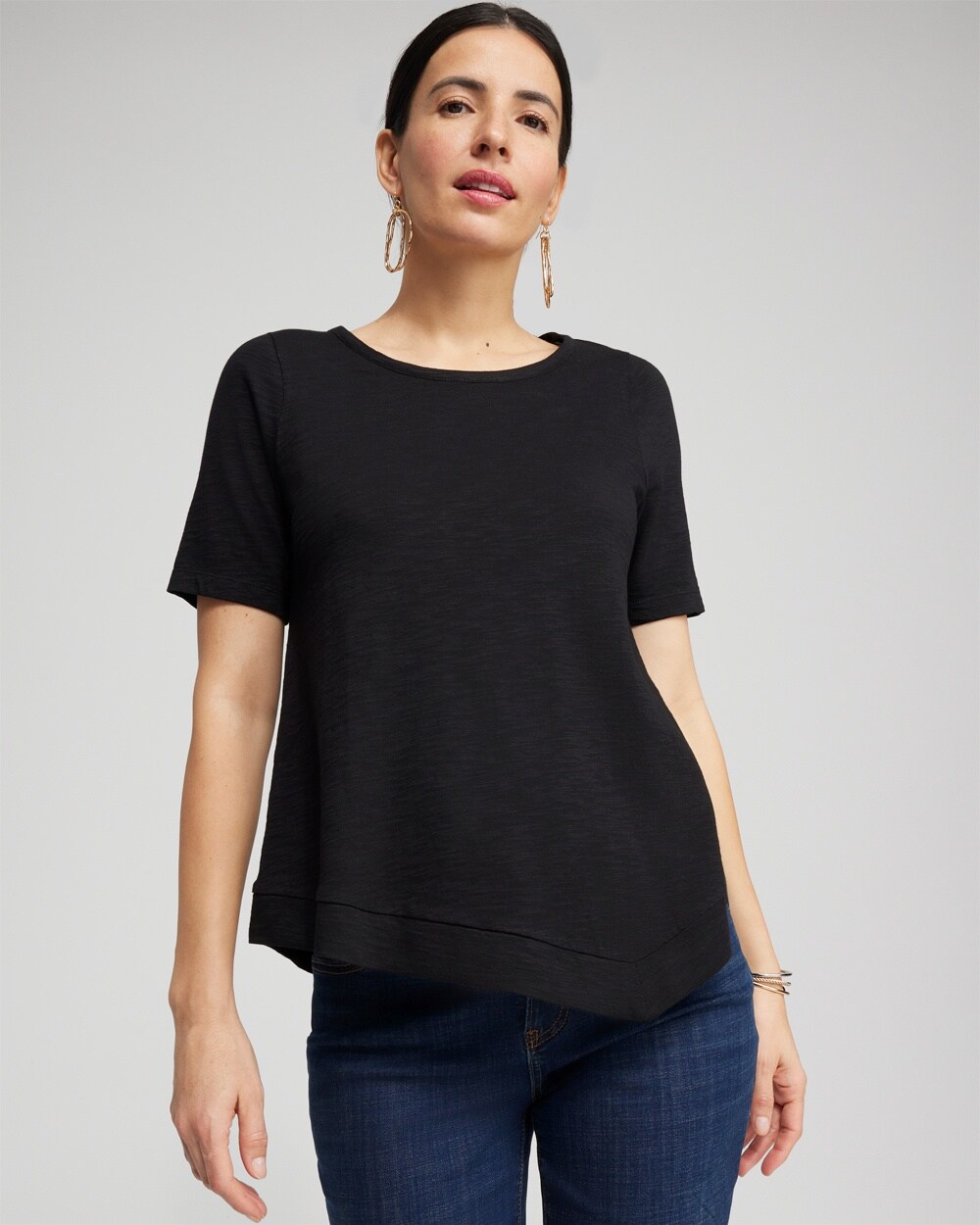 Asymmetrical Elbow Sleeve Tee