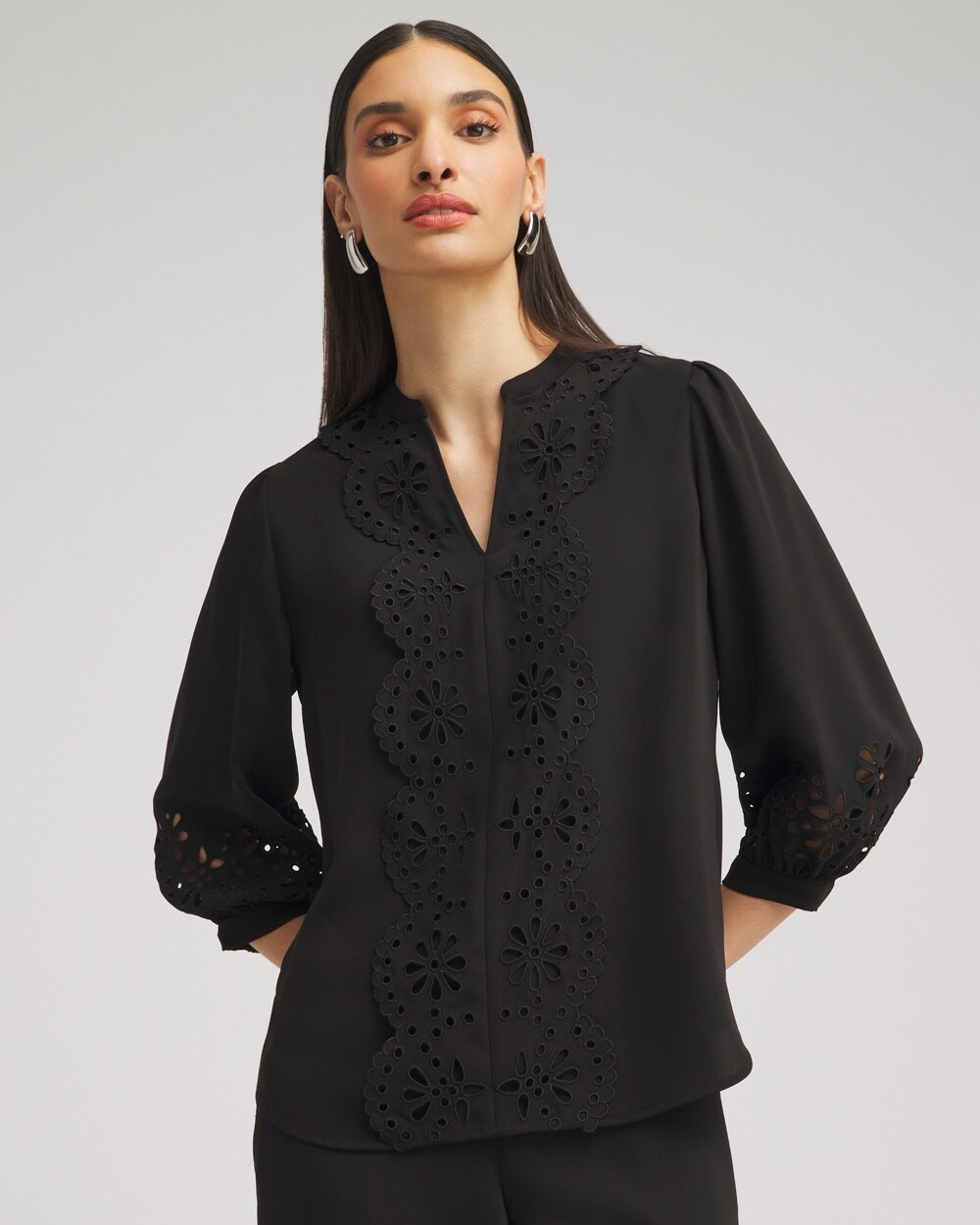 Satin Eyelet Top